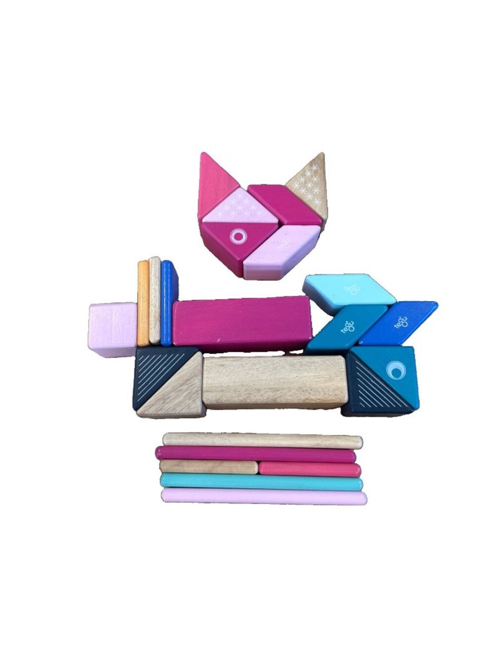 Tegu Magnetic Wooden Blocks 25 Kids Magnet Building Block Set STEM Tint Colorful